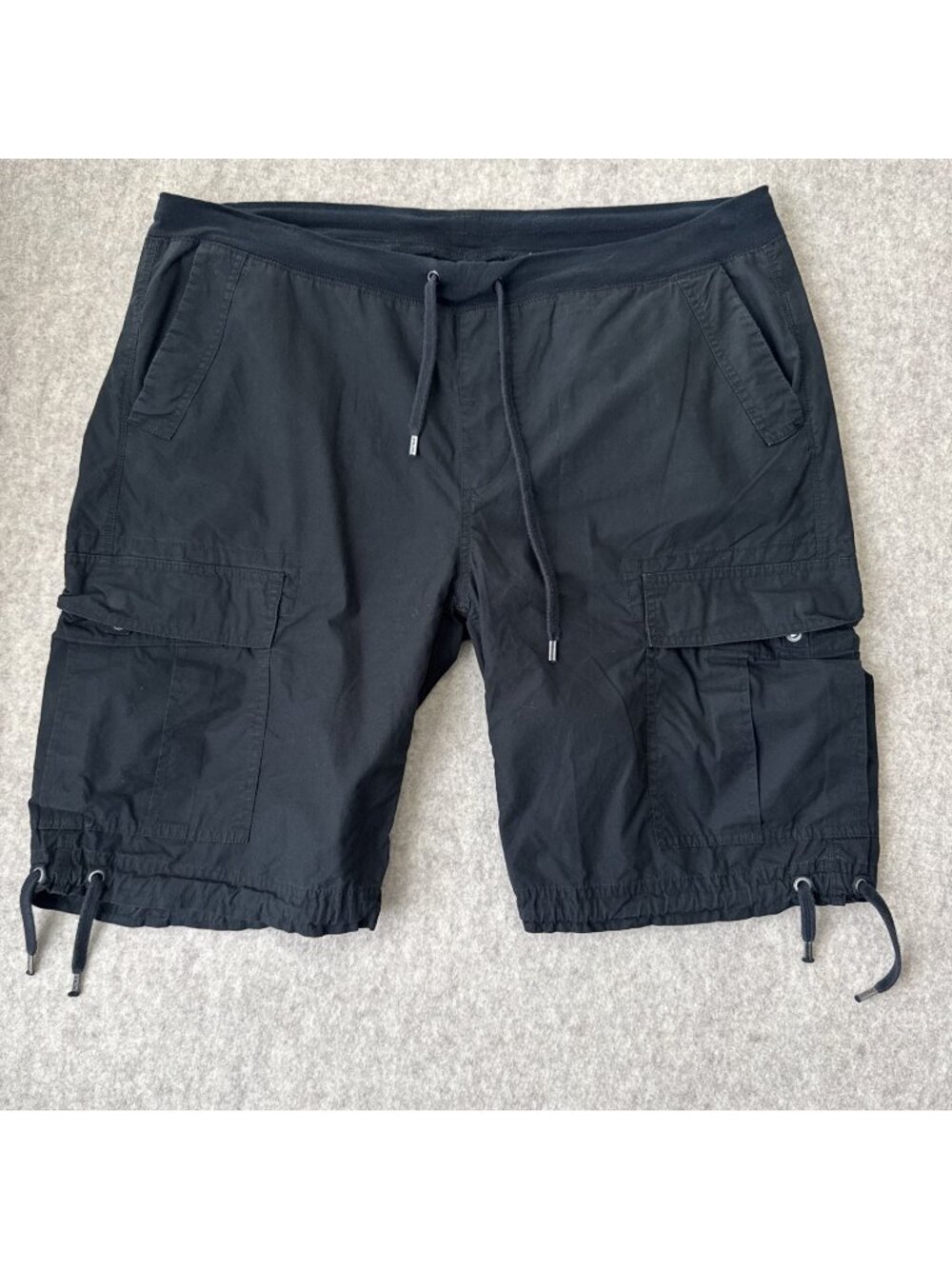 RLX Ralph Lauren Cargo Shorts Mens 2XL Black Drawstring Cotton 10 Inch Inseam